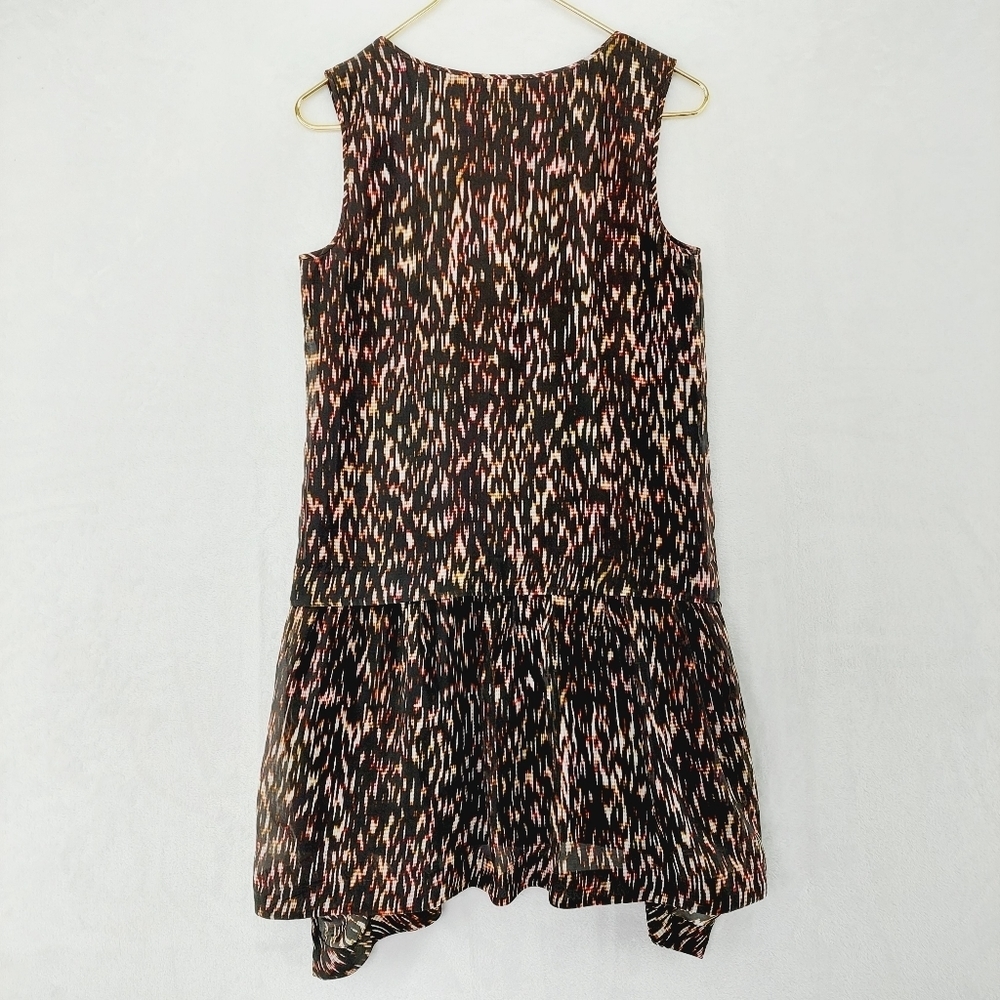 Theory Rikina Flame Silk Chiffon High Low Sleeveless Ruffle Flowy Mini Dress P48 - Picture 5 of 9